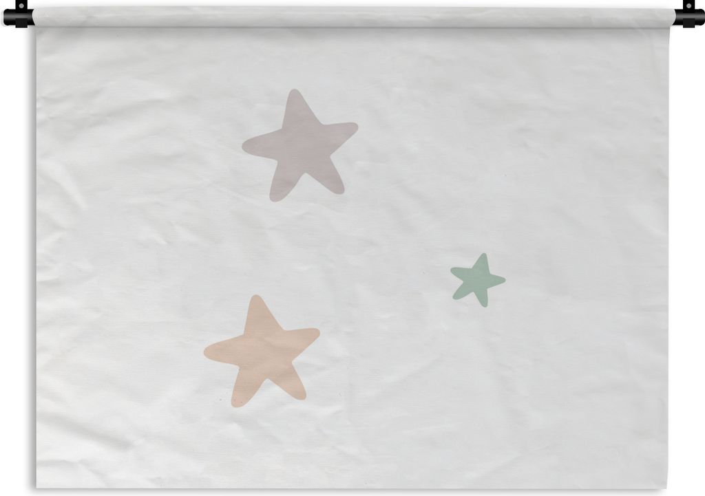 MuchoWow Wandteppich Wandbehang Sterne - Pastell - Mädchen - Jungen - Kinder 60x45 cm Tapisserie Dekoration Wandtuch - Das Schlafzimmer