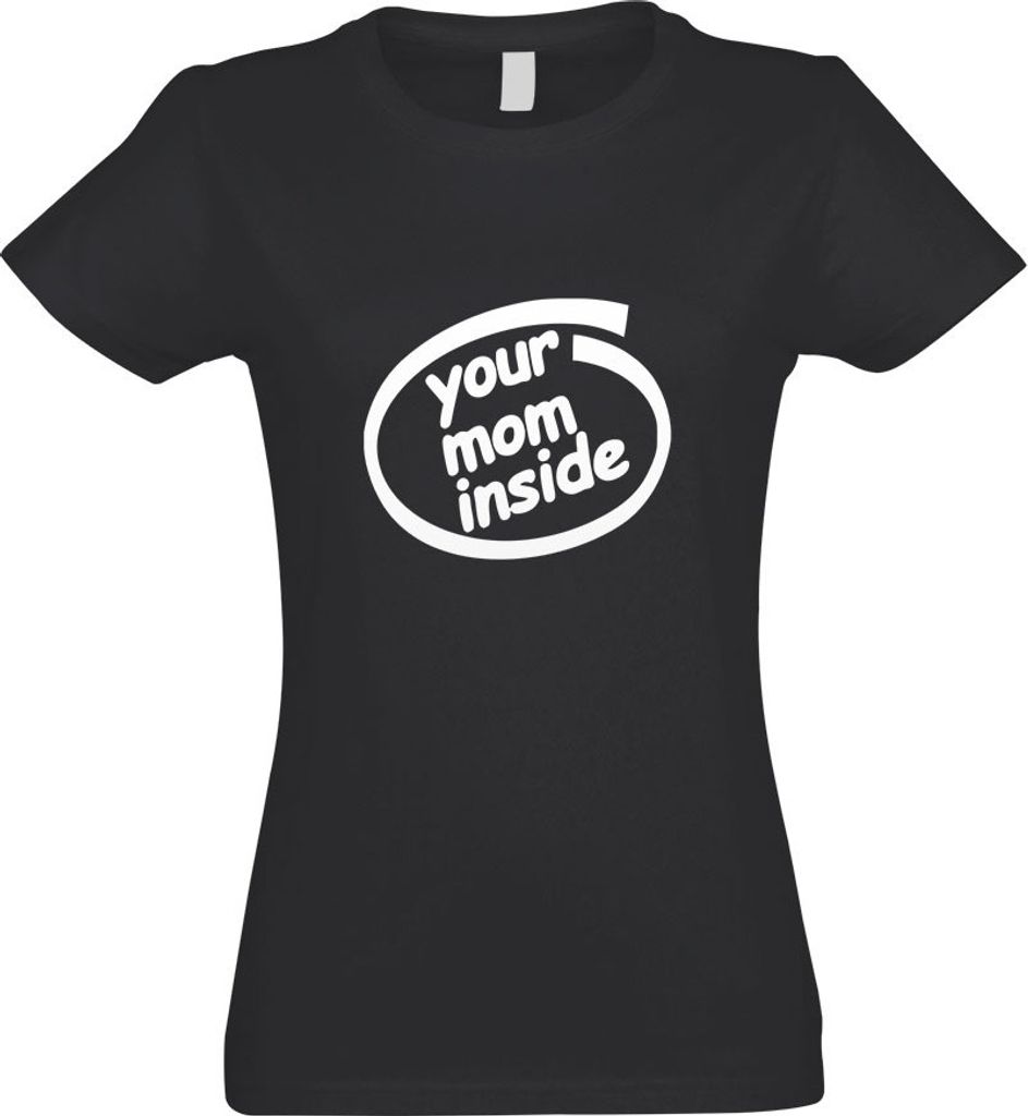 Kiwistar - T-Shirt tailliert - Damen - Graphit - Your Mom Inside - mit Motiv Bedruckt - Funshirt Design - Sport - Freizeit - Damen - S
