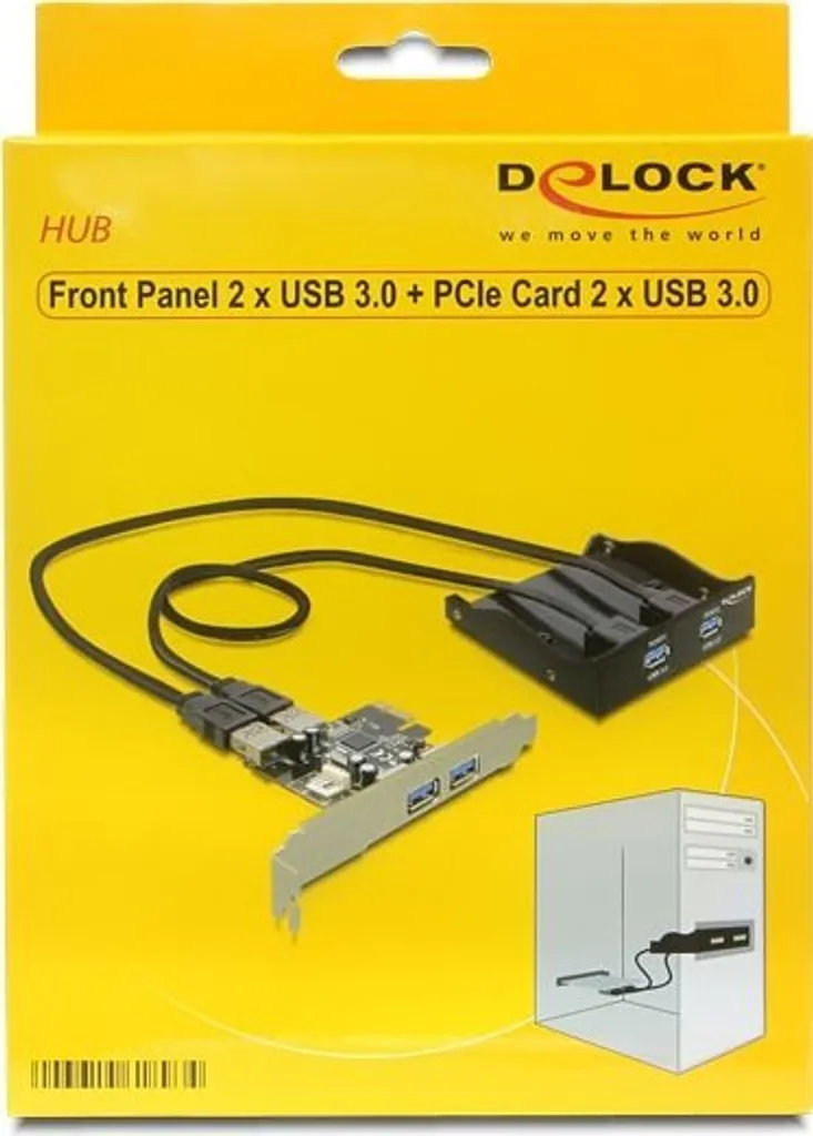 Delock Front Panel 2x USB 3.0 et Carte PCI Express 61893 pour PC Fixe