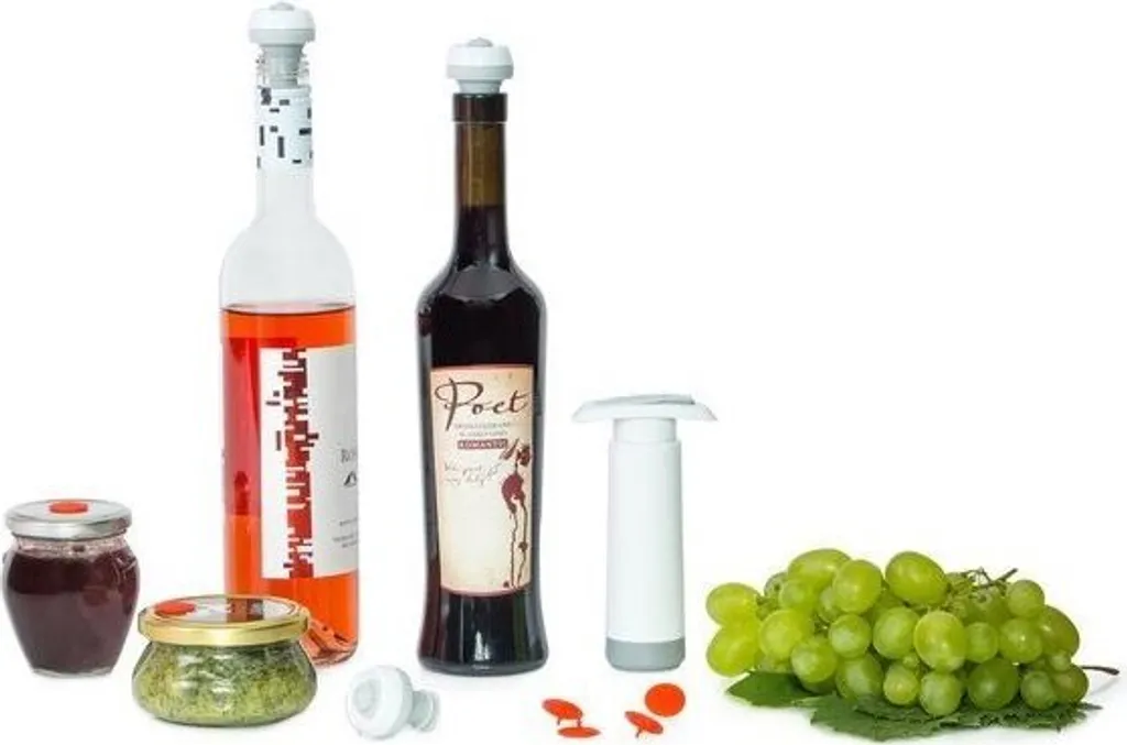 Tyenaza Set 4 Tappi Sottovuoto Per Vino Con Pompa Integrata - Tappi In Silicone Riutilizzabili