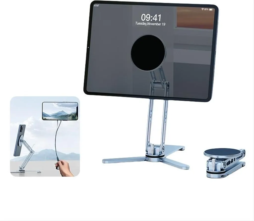 INF Supporto Magnetico Tablet e Cellulare - Alluminio Argento Professionale - 3