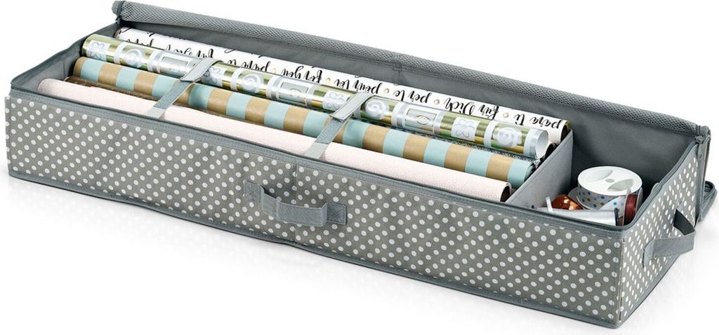 Zeller Geschenkpapier-Organizer Polyester Grau 90 x 12 x 30 Produktbild 2