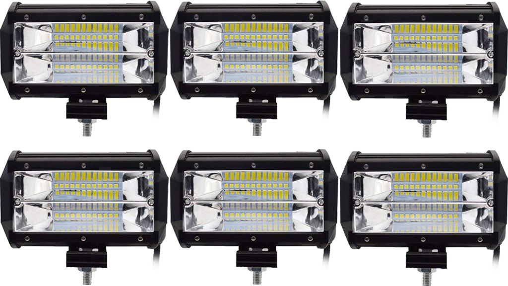 Greenmigo 6X 72W LED Arbeitsscheinwerfer Zusatzscheinwerfer Auto 12V 24V Scheinwerfer Offroad Flutlicht Spotlight 6000K Wasserdicht IP67 Arbeitslicht
