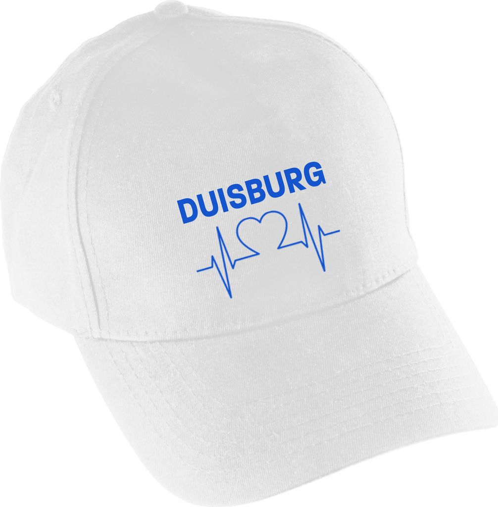 multifanshop Baseballcap - Duisburg - Herzschlag, weiß, Produktbild 