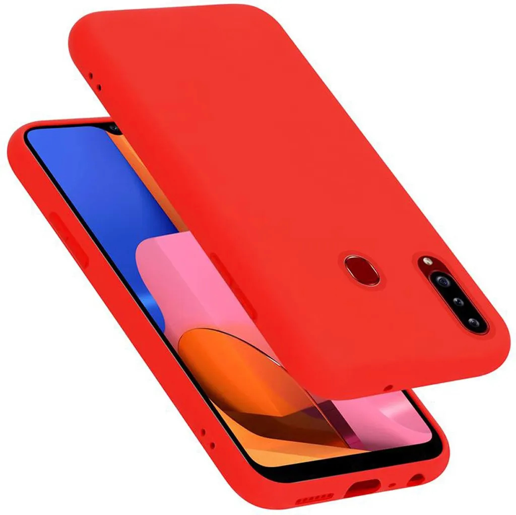 Cadorabo Custodia Samsung Galaxy A20s Rossa - Cover TPU Antiurto