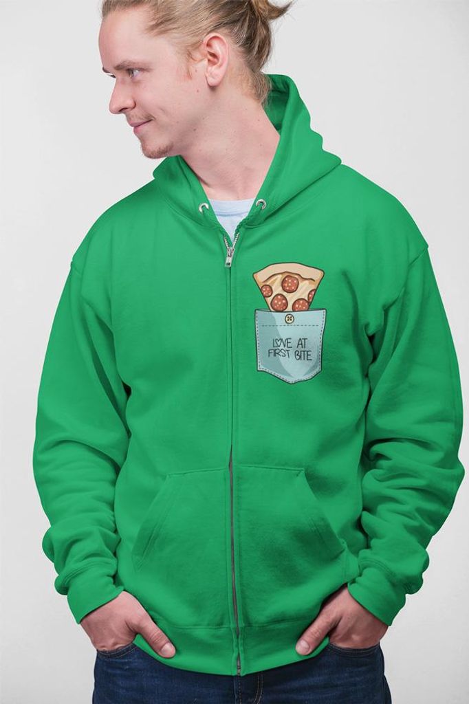 D&B Uni Hoodie ZIPPO00019 Love At Grün-Größe M