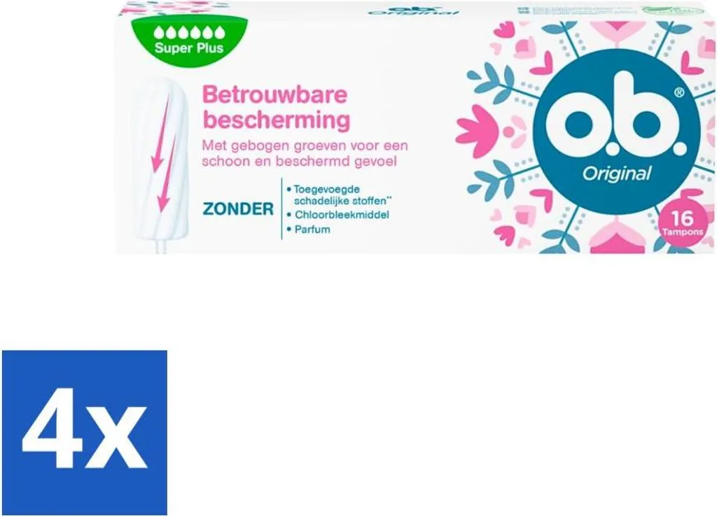 o.b. Tamponi Original Super Plus 16 pz | Il Tuo Alleato Sicuro x 4