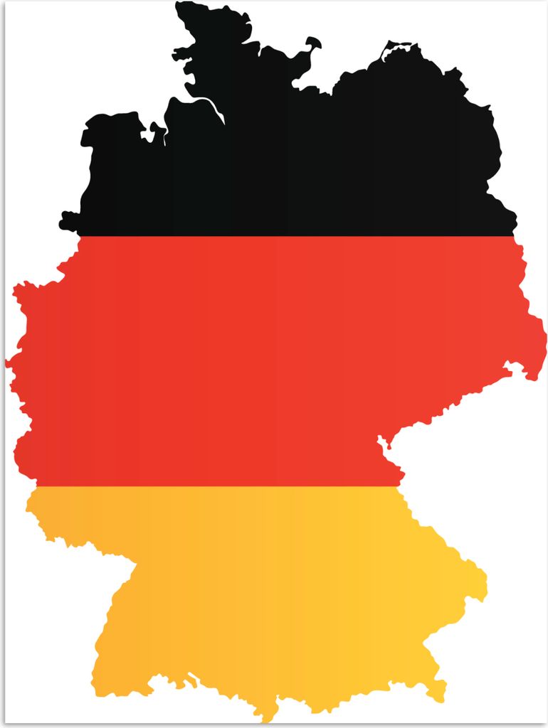 MuchoWow Poster Karte von Deutschland mit der deutschen Flagge 60x80 cm - Schlafzimmer Dekoration