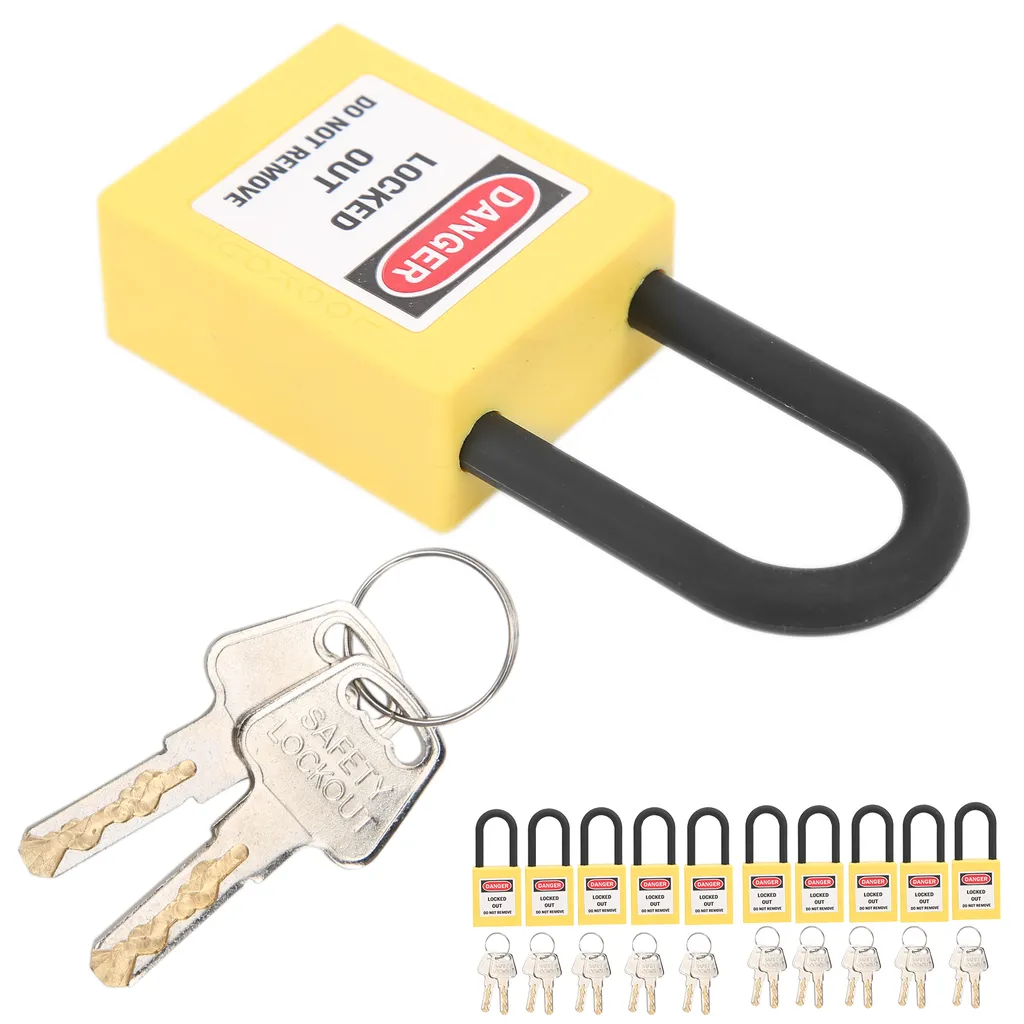 Cadenas de consignation isolant en nylon 38mm jaune anti-poussière - 4