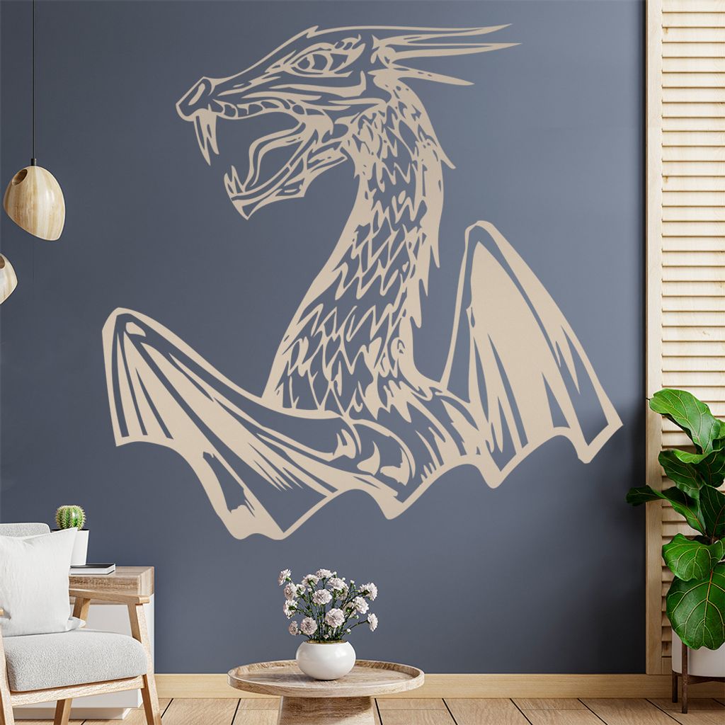 Drachen Flügel Wandtattoo in 6 Größen - Wandaufkleber Wall Sticker - Dekoration, Küche, Wohnzimmer, Schlafzimmer, Badezimmer