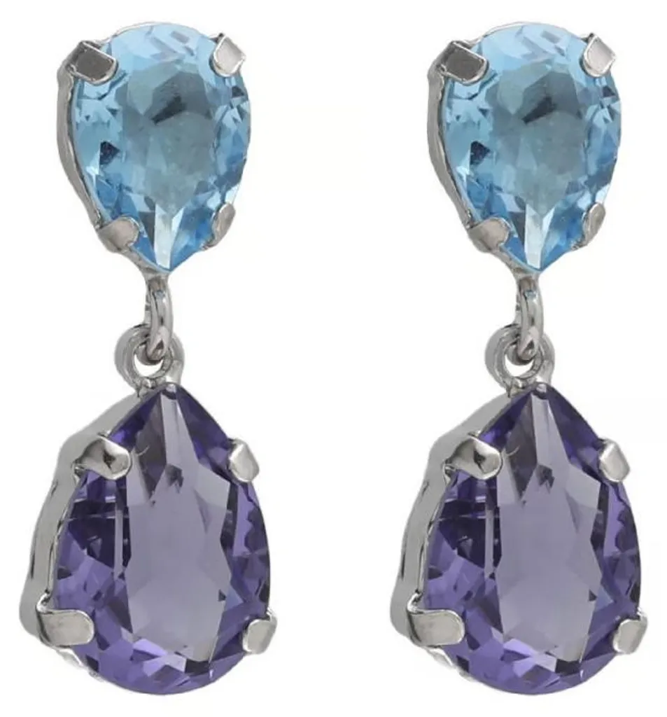 Boucles d'oreilles bleues Glory pour tenue de bureau ou de soirée