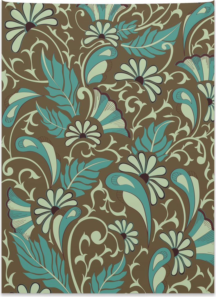 Abakuhaus orientalisch Wandteppich, Federn und Tröpfchen aus Weiches Mikrofaser Stoff Kein Verblassen Klare Farben Waschbar, 110 x 150 cm, Hellgr...