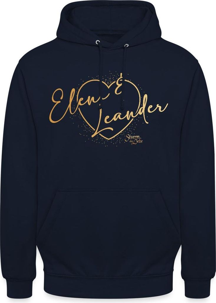 Spreadshirt Sturm Der Liebe Traumpaar Eleni & Leander Uni Hoodie, 4XL, Navy