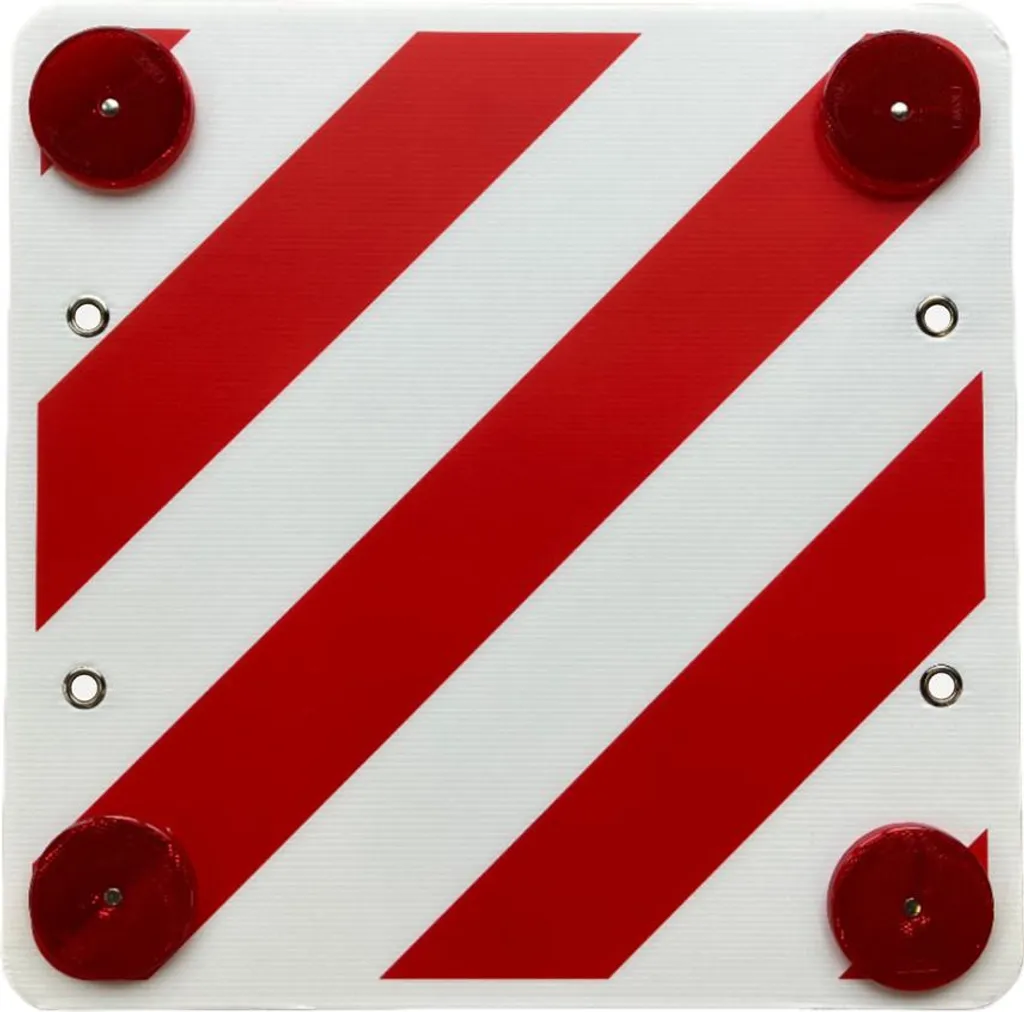 Panneau de signalisation carré 50 x 50 cm blanc et rouge pour remorque