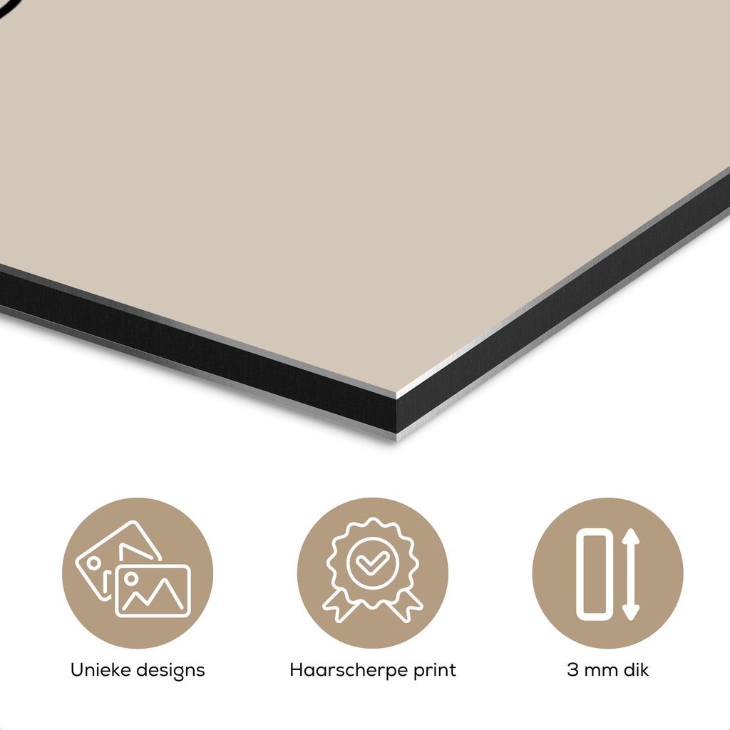 MuchoWow Wanddekoration Metall Metallbild Wandkunst 30x40 cm Beige - Winter - Zitat - Gemütlich MuchoWow Aluminium Gemälde - Bilder