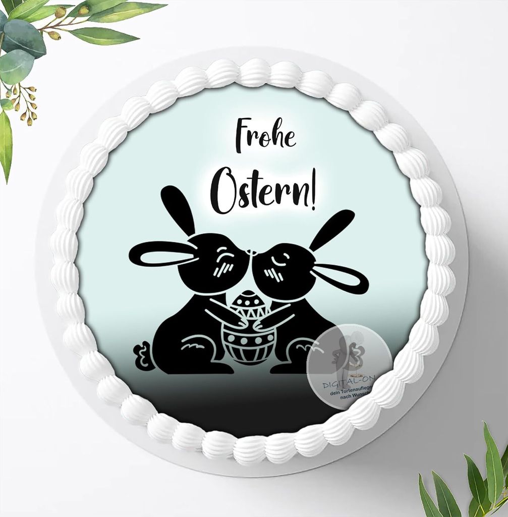 Für die Geburtstags Torte ein Tortenaufleger, Zuckerbild mit dem Motiv: Ostern, Essbares Foto für Torten, Fondant, Ø 20cm, 0054c