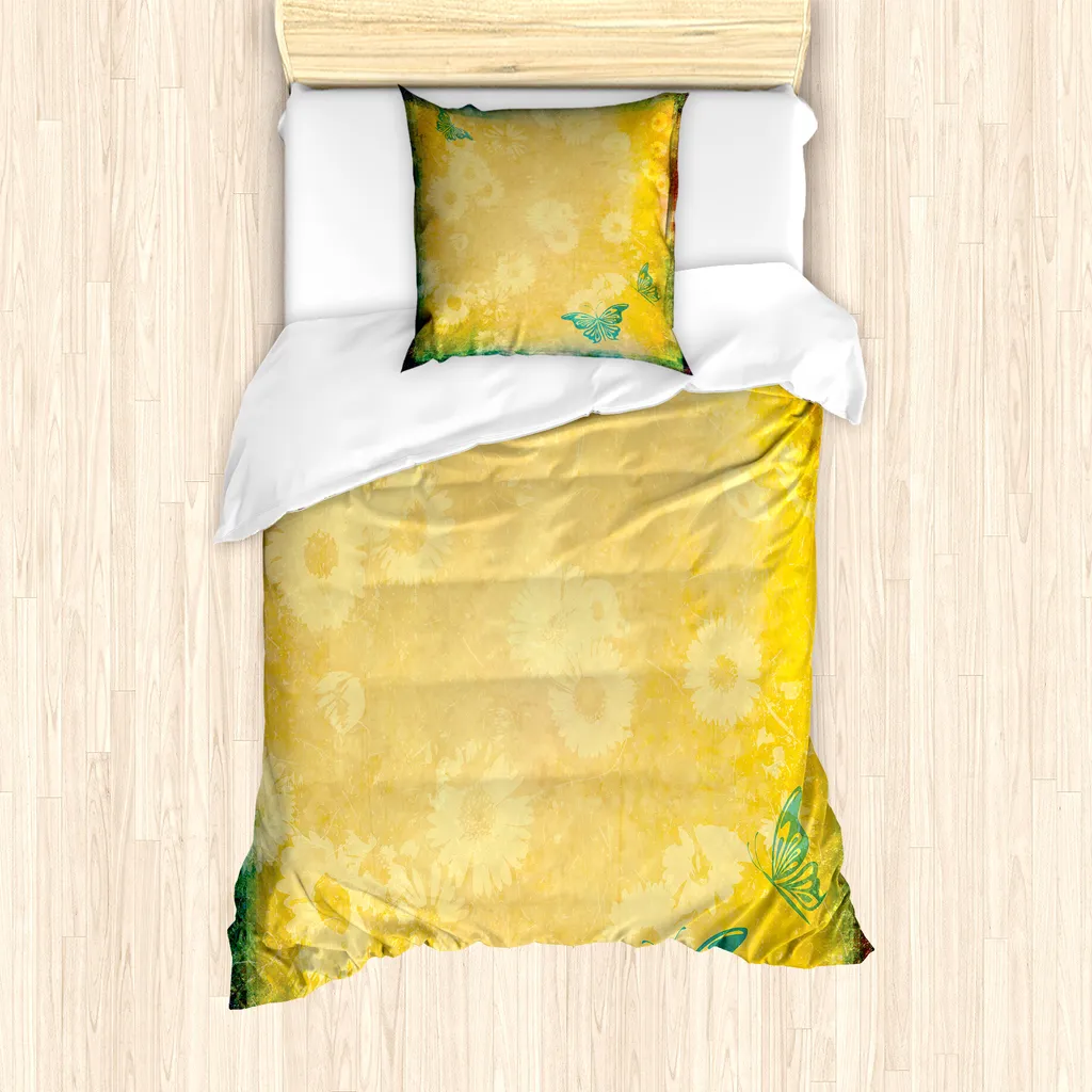 Set Letto Singolo ABAKUHAUS Antiacaro - Copripiumino Fiori Gerbera
