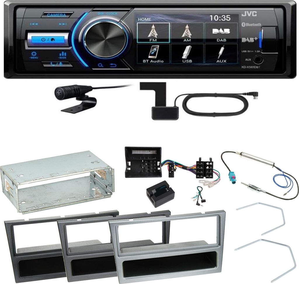 JVC KD-X561DBT DAB+ Bluetooth Einbauset für Opel Signum Corsa C Tigra Twintop