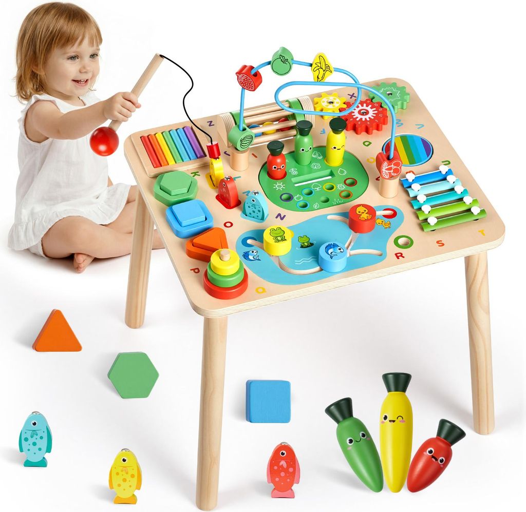 Tavolino attività in legno VEVOR, giocattoli Montessori, Immagine del prodotto 