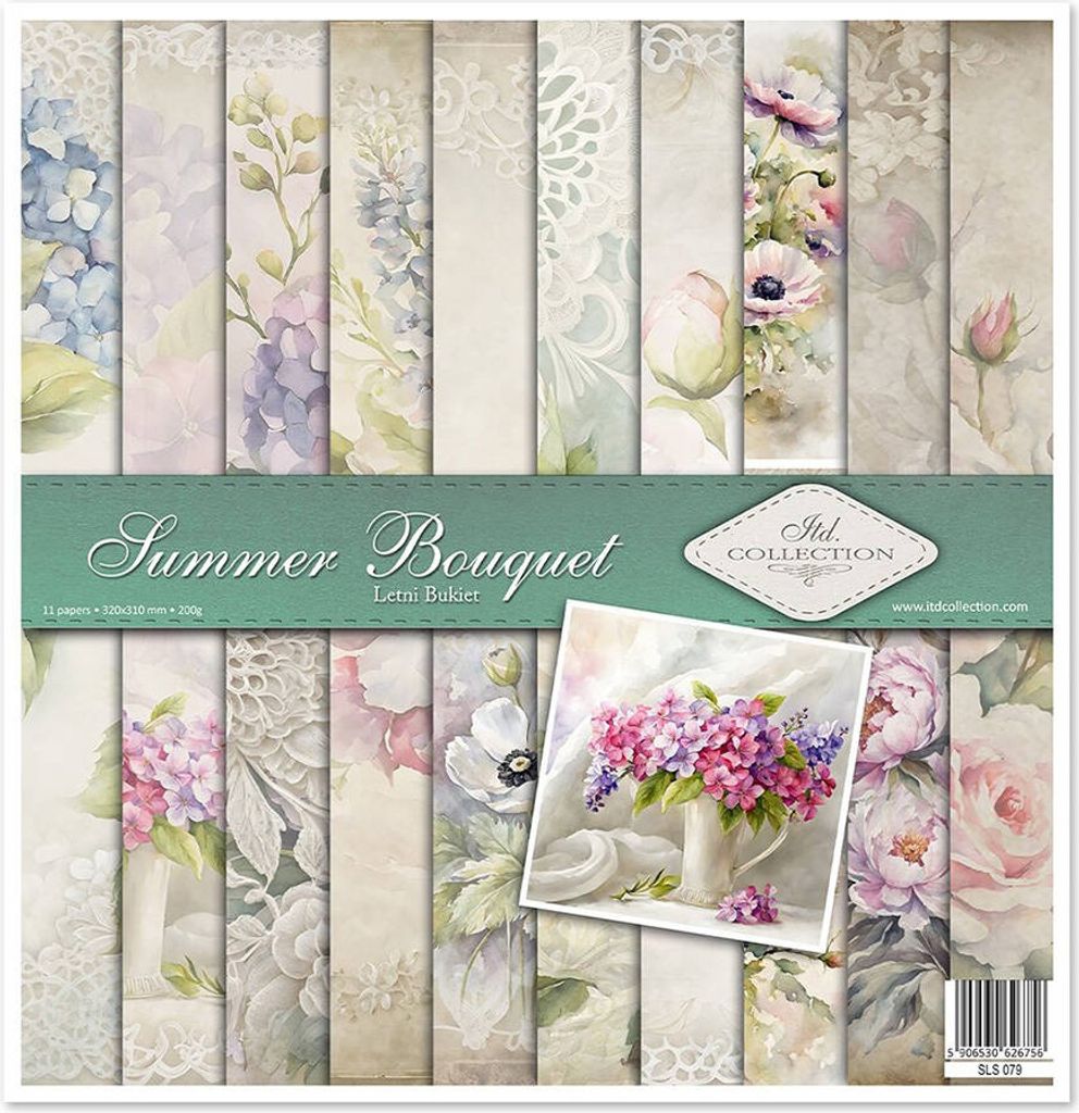 ITD COLLECTION Setz 11Stk 30x30cm Scrapbooking Papier - Summer Bouquet