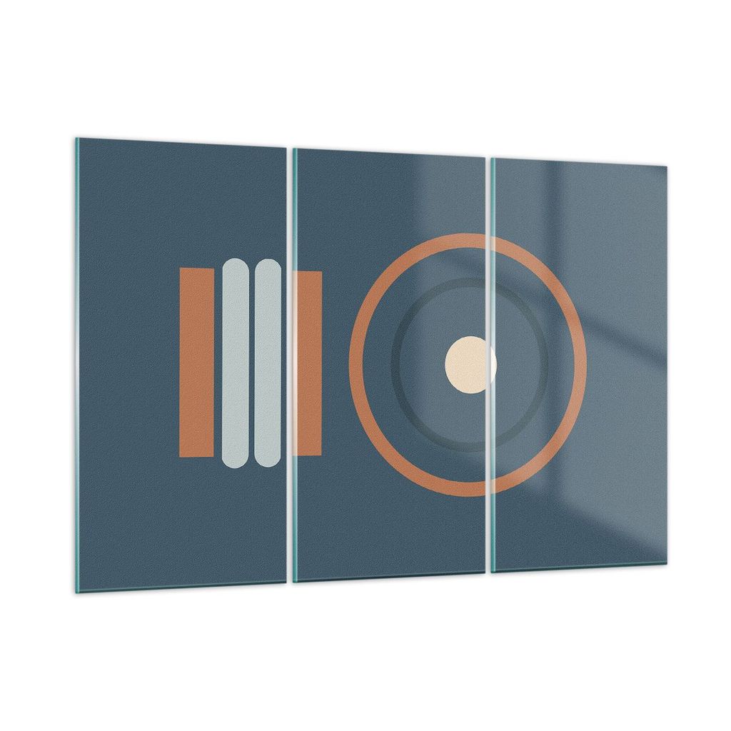 Bilder auf glas - 3 Teile - Abstrakt modern Muster - 165x110cm - Glasbilder - Wandbilder - Bilder - zum Aufhängen bereit - Wanddekoration aus Glas...