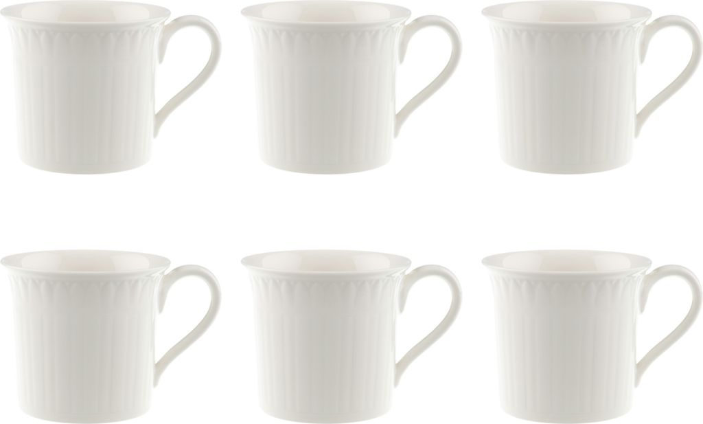 Villeroy & Boch CELLINI Kaffee- und Teeobertasse 200ml 6er Set weiß Porzellan