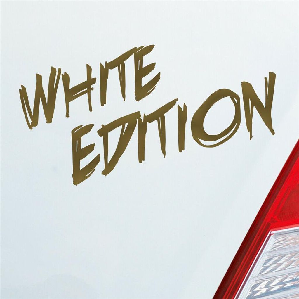 Auto Aufkleber White Edition Auto Car Tuning 15x7 cm Gold Sticker Heckscheibenaufkleber