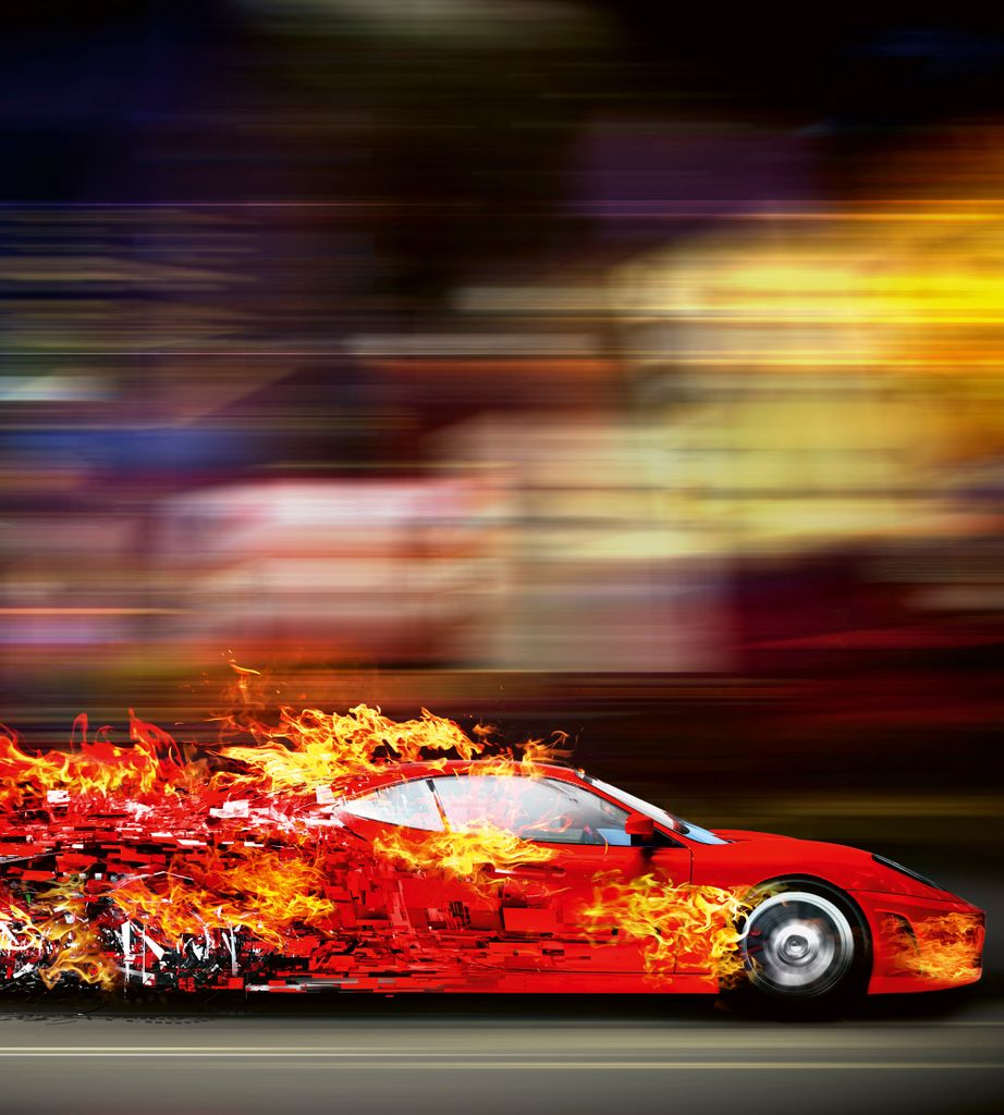 Fototapete - Speeding Car 225x250cm - Vliestapete