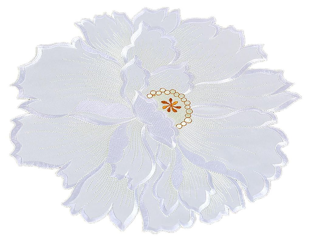 Tischset mit guter Wärmedämmung, rutschfest, waschbar, mit Blumenstickerei und Spitze, für Küche und Esszimmer