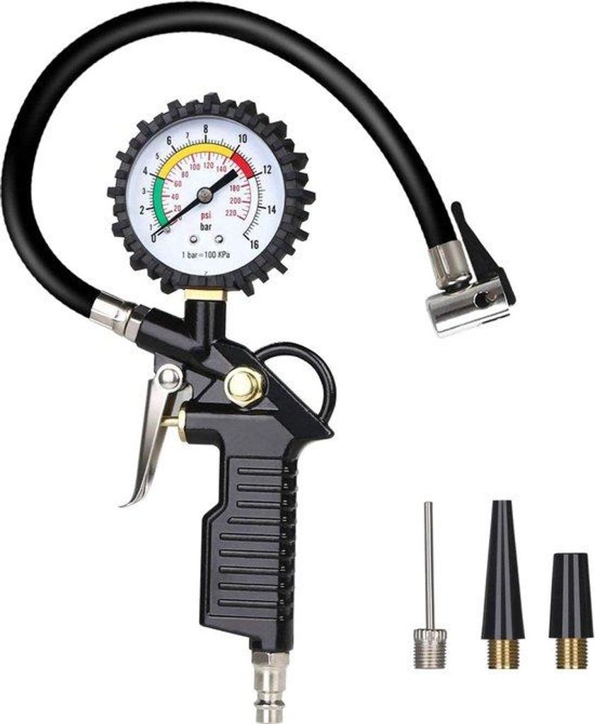 Digitale Drukmeter für Auto und Motor - Digitale Anzeige in PSI und BAR - Langlebig - Kompatibel mit Luchtcompressoren - Digitale Bandenspannungsm...