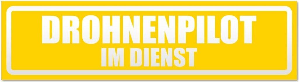 Kiwistar Drohnenpilot im Dienst invertiert Magnetschild Schild magnetisch - 30cm Gelb - Magnetfolie für Auto PKW Kfz