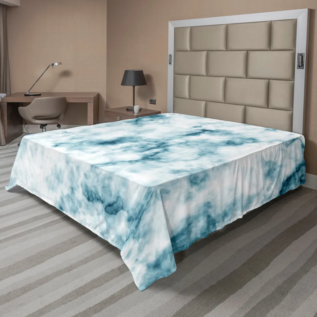 Lenzuolo Sopra ABAKUHAUS 266x260 Turchese Marmorizzato | Stile Retrò