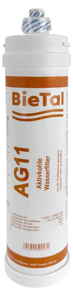 BieTal® Aktivkohle Filterpatrone AG11 für Wasser Sprudler Produktbild 