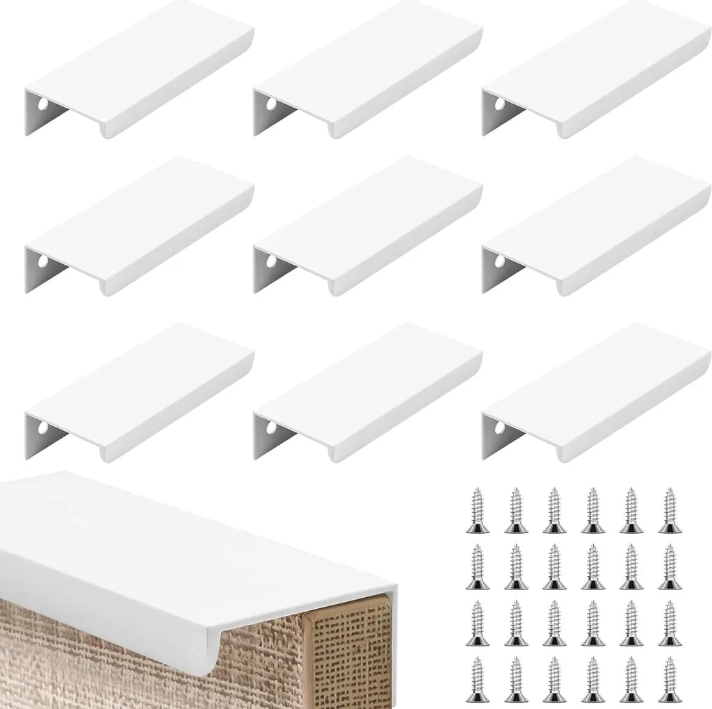 Poignée de caisse 80 mm blanc aluminium - Lot de 12 pièces robustes