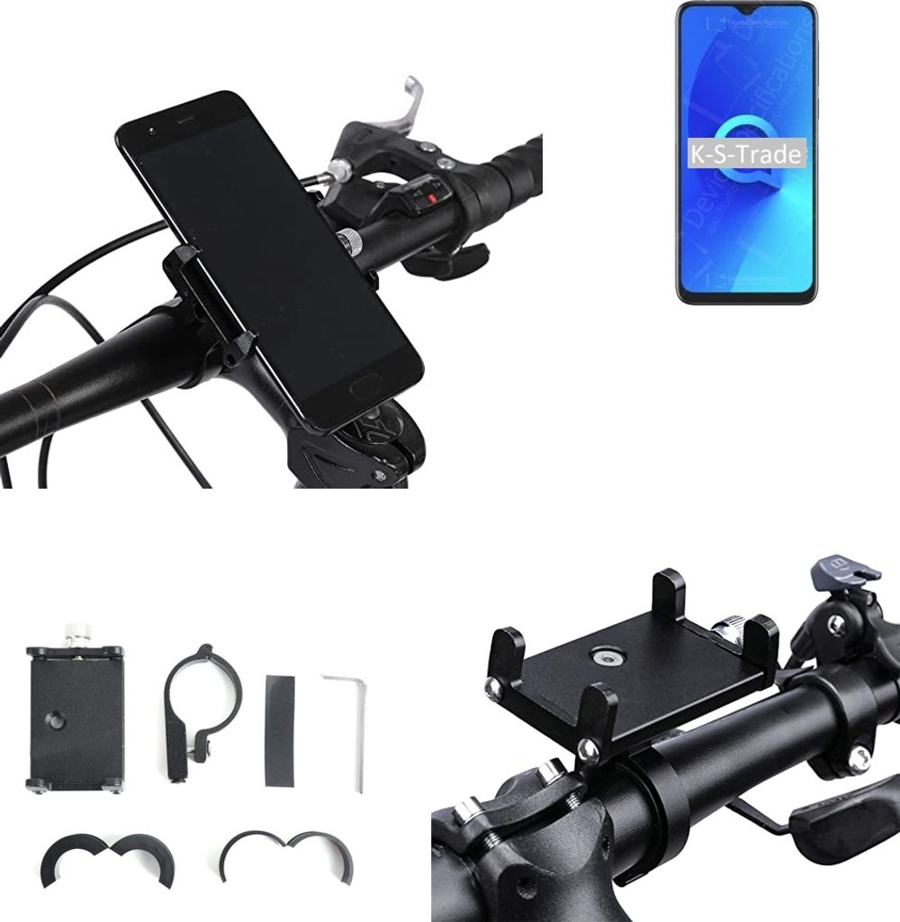 K-S-Trade Handyhalterung für das Fahrrad kompatibel mit Alcatel 3L Halter Lenkstange Fahrradhalterung Motorrad Bike Mount Befestigung Smartphone