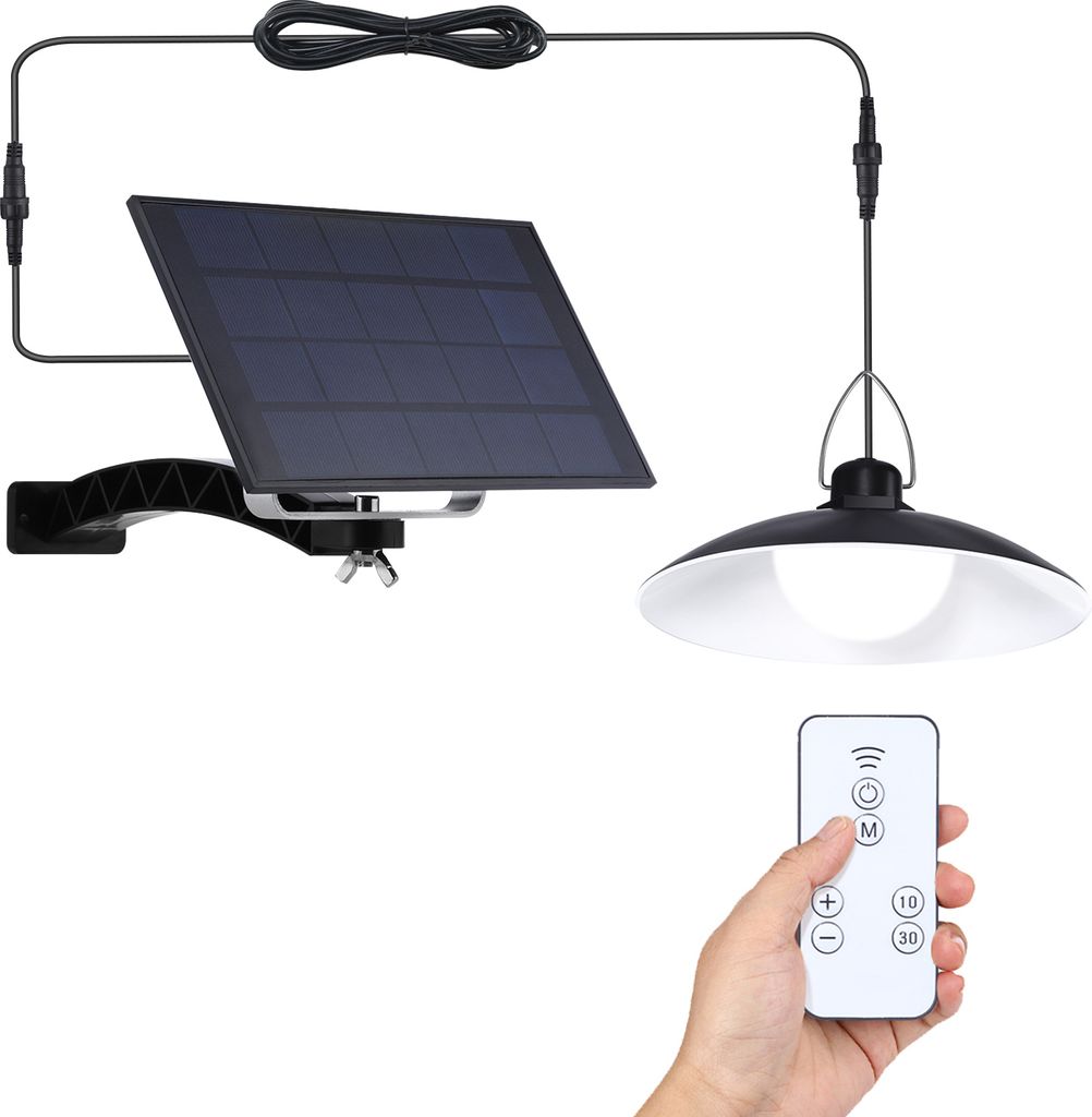 Solarlampen Für Außen, Led Solar Pendelleuchte Mit Fernbedienung, Solarleuchten Garten Hängeleuchte Mit 1500mah Solarpanel Und 300lm Lampenkopf,...