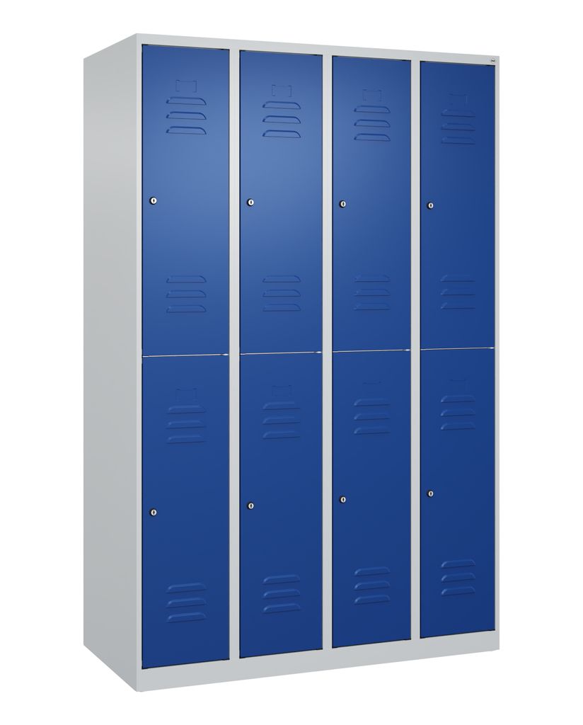 CP Spind Classic Plus lichtgrau, enzianblau 080300-40 S10039, 8 Schließfächer 120,0 x 50,0 x 185,0 cm