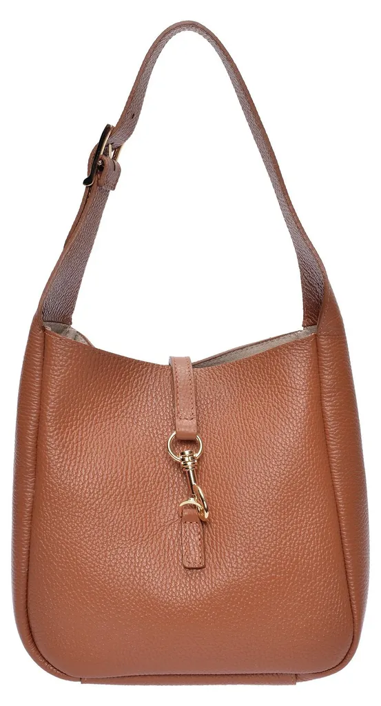 Sac à main Anna Luchini SS26 AL 159 Cognac en cuir véritable d'Italie