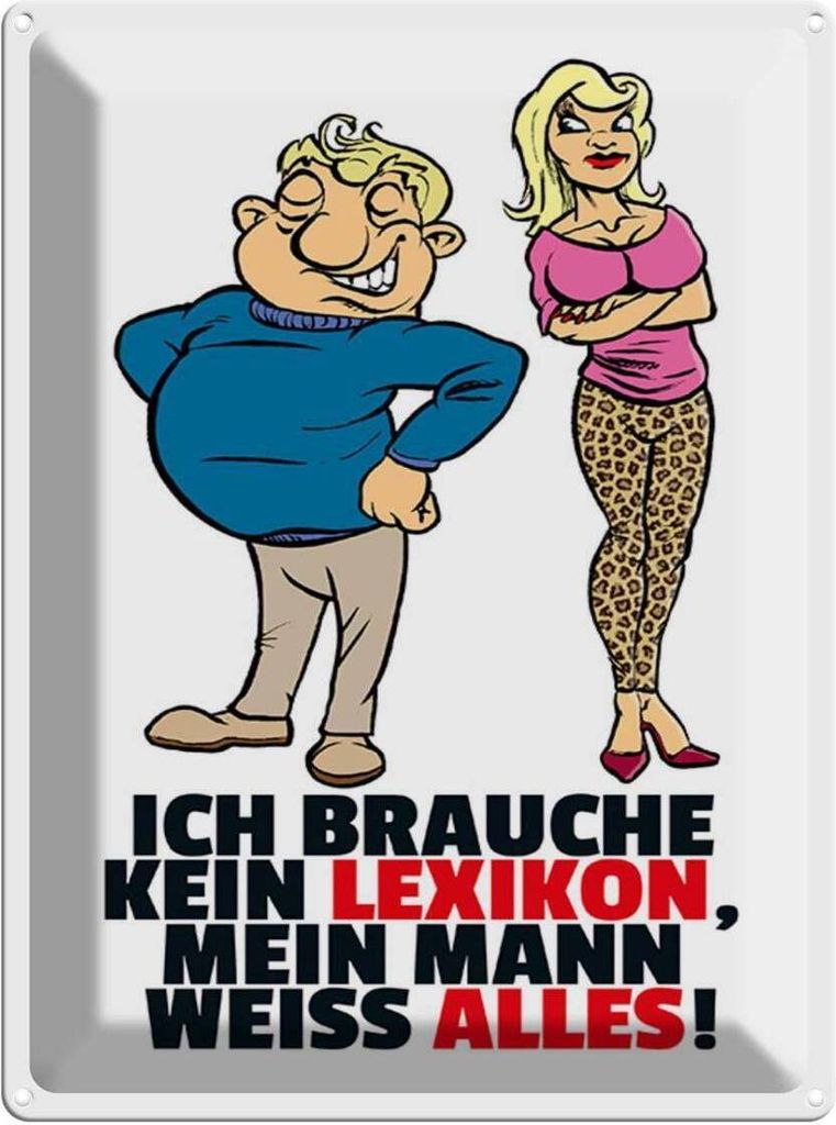 vianmo Blechschild 40x30 cm Brauche kein Lexikon, Mann weiß alles Spruch Zitat