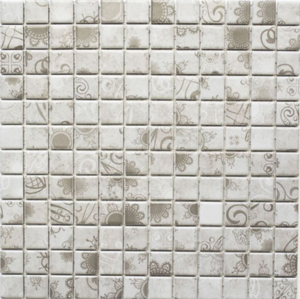 Mosaikfliese Retro Vintage Keramikmosaik grau Khaki Fliesenspiegel MOS18D-1402_f | 10 Mosaikmatten