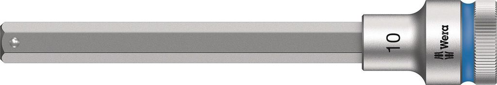 Wera - 8740 C HF Zyklop Bit-Nuss mit 1/2"-Antrieb mit Haltefunktion , 10.0 x 140 mm; 5003845001
