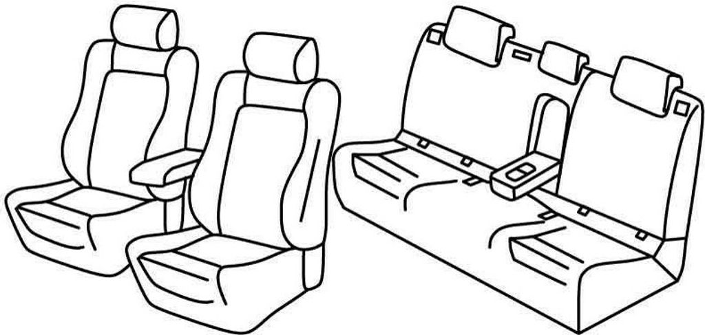 Sitzbezüge Lampa Set Superior - Schwarz/Blau - kompatibel für Volkswagen Golf VII 5p (11/12>12/19)
