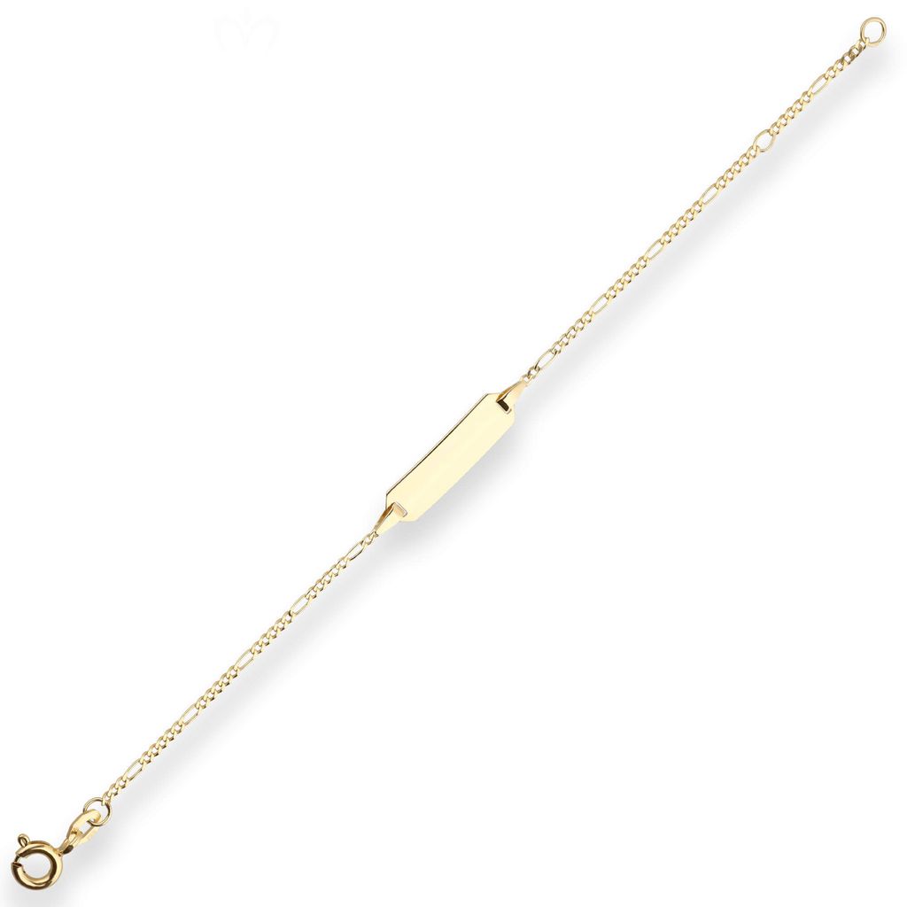 1,5mm Id-Armband Figarokette diamantiert Armschmuck aus 375 Gold Gelbgold 16cm