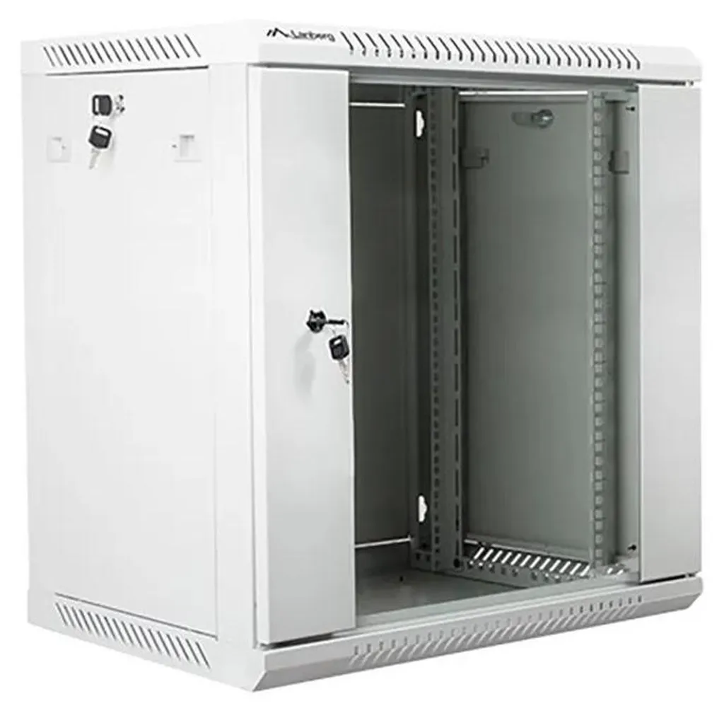 Solution Gain de Place : Rack 12U Mural Gris Lanberg pour Petits Bureaux