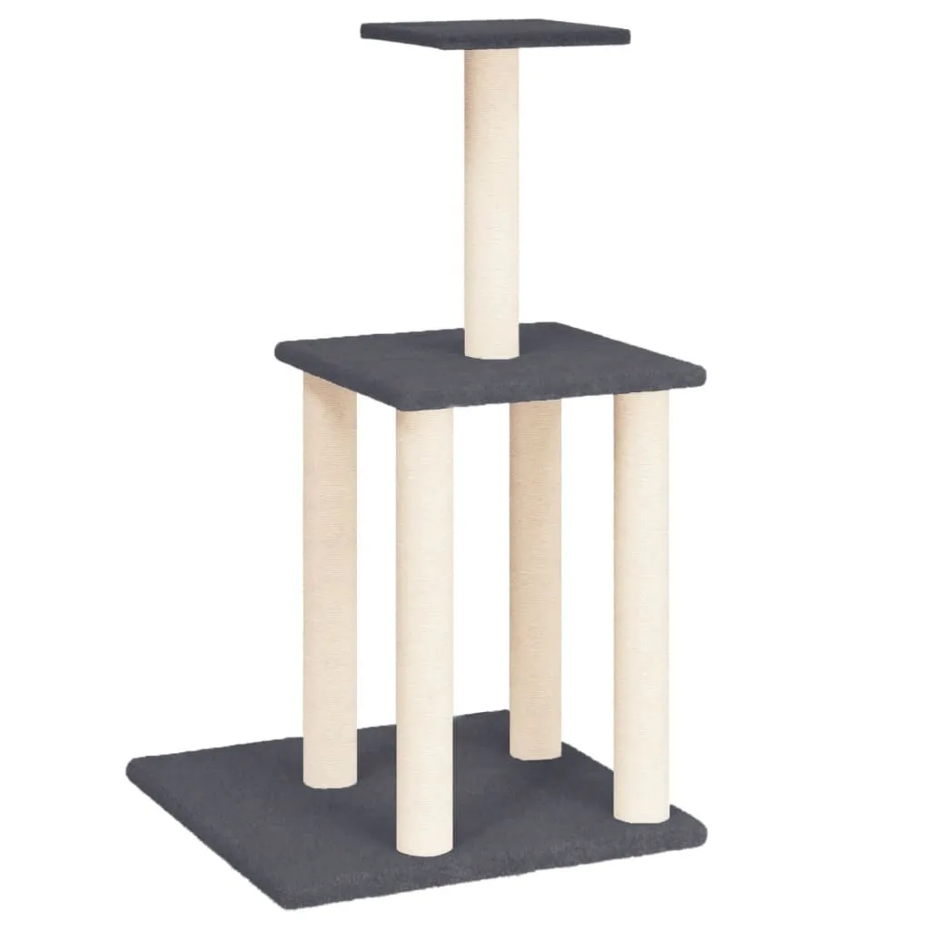 vidaXL Tiragraffi a Colonna Sisal 85,5 cm - Grigio Scuro Moderno
