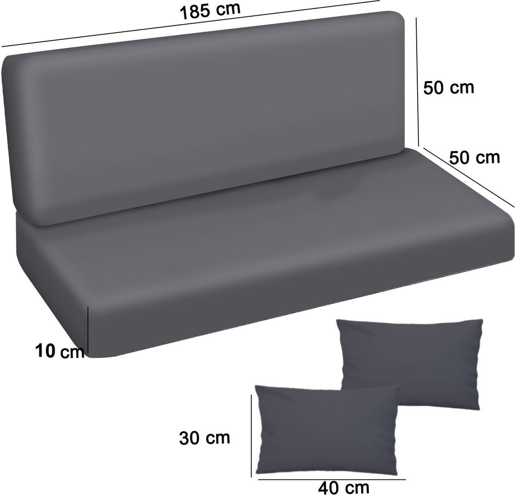 Hollywoodschaukel Auflage, 185x50x50, Glatt, Produktbild 2