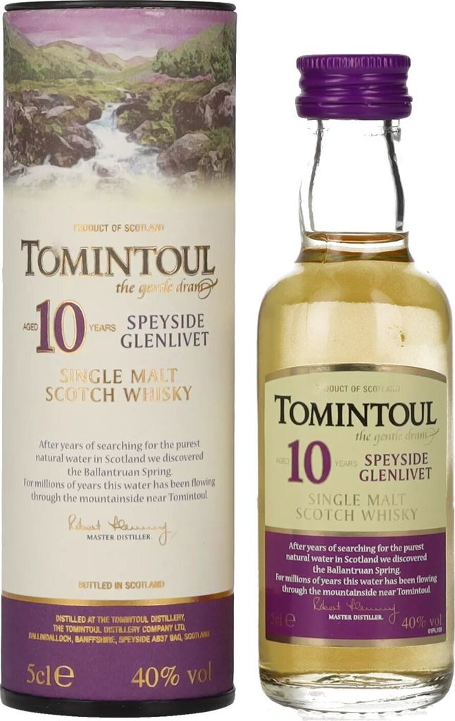 Tomintoul 10 Years Old Single Malt Scotch Whisky 40% Vol. 0,05l in Geschenkbox
