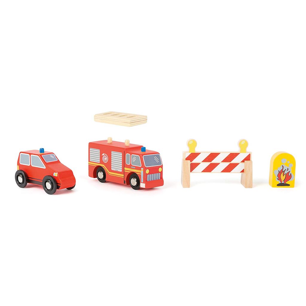 Small Foot World 10905 Feuerwehr-Set, 4-teilig (1 Set)