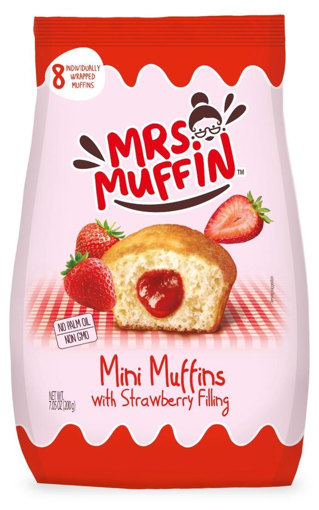 Mrs. Muffin Mini muffins fourrés à la fraise moelleux et Image du produit 