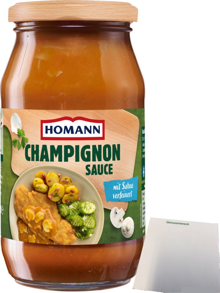 Homann Champignon Sauce mit Sahne verfeinert (400ml Glas) + usy Block